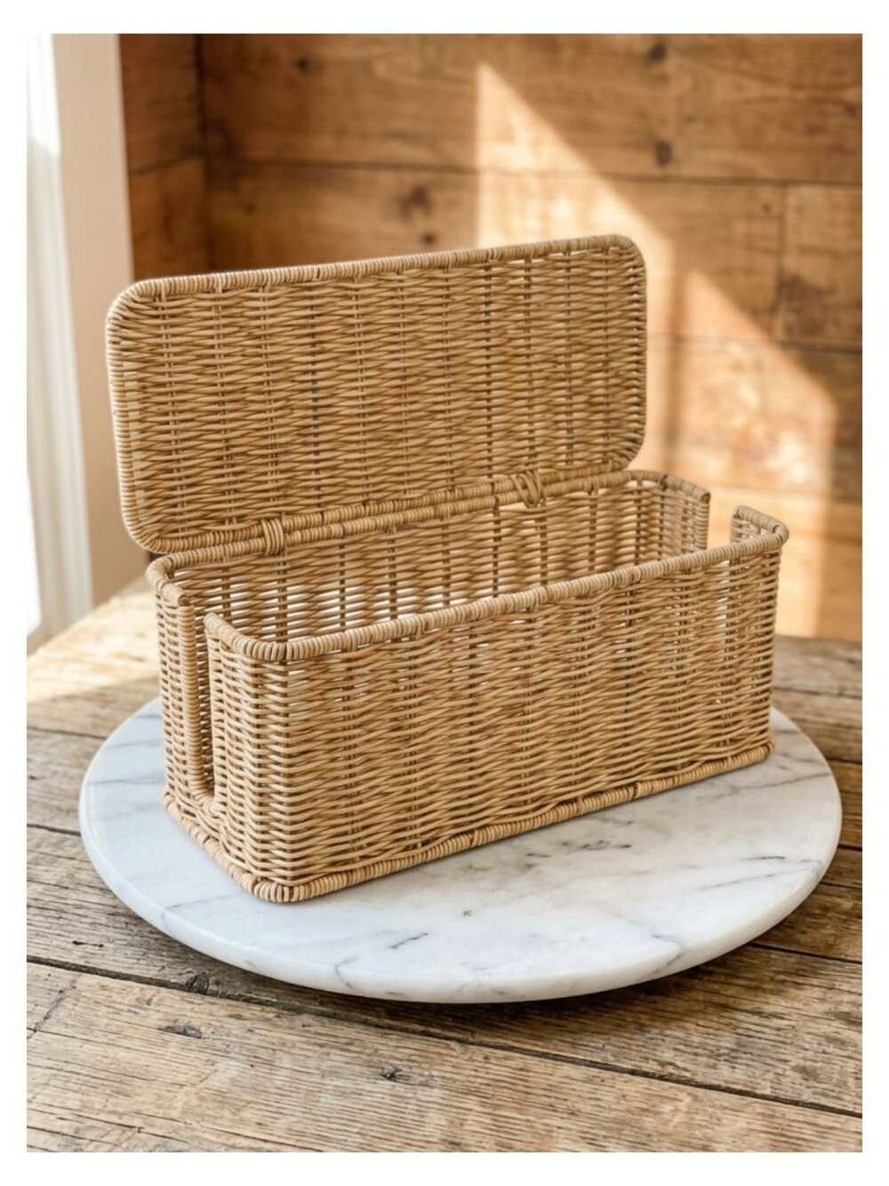 Handmade Rattan Cable Management Box Cord Organizer Power Strip